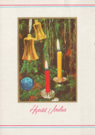 Bonne Année Noël BOUGIE Vintage Carte Postale CPSM #PAZ328.A - Neujahr