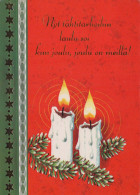 Bonne Année Noël BOUGIE Vintage Carte Postale CPSM #PAZ603.A - Neujahr