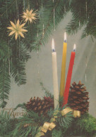 Bonne Année Noël BOUGIE Vintage Carte Postale CPSM #PAW141.A - Neujahr