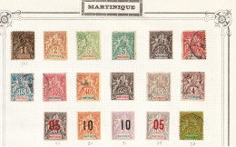 Martinique YT 31/41, 44/46, 78/81 Oblitérés N* - Usati