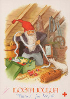 PAPÁ NOEL Feliz Año Navidad GNOMO Vintage Tarjeta Postal CPSM #PBL609.A - Santa Claus