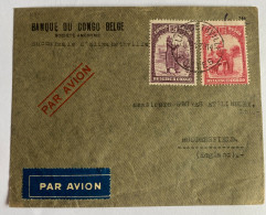 !!! CONGO, PLI AÉRIEN  DE 1939 AU DÉPART D'ELISABETHVILLE POUR HUDDERSFIELD (ANGLETERRE) - Covers & Documents