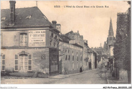 AKJP6-0584-61 - SEES - L'hotel Du Cheval Blanc Et La Grande Rue - Sees