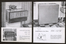 Lotto 2 Brochure D'epoca Condizionatori D'Aria Philco 200 GCW - 106 H - 76 H - Reclame