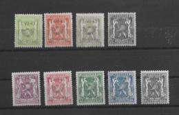 TIMBRES BELGIQUE Préoblitérés  PRE502/510XX - Typos 1936-51 (Kleines Siegel)