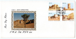South West Africa - 1986 Rock Formations Silk FDC # SG 459-462 , Mi 588-591 - South West Africa (1923-1990)