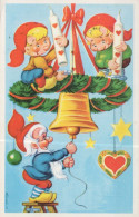 SANTA CLAUS Happy New Year Christmas GNOME Vintage Postcard CPSMPF #PKD590.A - Santa Claus