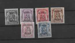 TIMBRES BELGIQUE Préoblitérés  PRE 399/404XX - Typografisch 1936-51 (Klein Staatswapen)