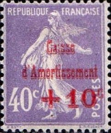 France Poste N* Yv: 249 Mi:232 Semeuse Camée S/sol Fond Uni (avec Charnière) - Unused Stamps