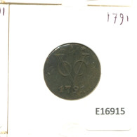 1791 GELDERLAND VOC DUIT NIEDERLANDE OSTINDIEN NY COLONIAL PENNY #E16915.8.D.A - Nederlands-Indië