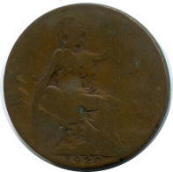 HALF PENNY 1920 UK GROßBRITANNIEN GREAT BRITAIN Münze #AZ598.D.A - C. 1/2 Penny