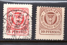 Deutschland/Privatpost, 1898, Danzig-Merkur, MiNr.2 (gestempelt) Und Nr. 3 (ungest.) (19589E) - Private & Lokale Post