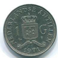 1 GULDEN 1971 ANTILLES NÉERLANDAISES Nickel Colonial Pièce #S11999.F.A - Antilles Néerlandaises