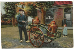 NEDERLAND BOER  MET MELKBUSSEN OP STOOTKAR DU LAIT ATTELAGE Nr 1518 D1 - Vendedores Ambulantes