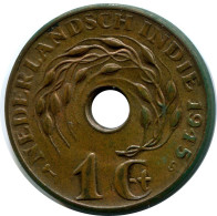 1 CENT 1945 INDES ORIENTALES NÉERLANDAISES Pièce #AZ111.F.A - Niederländisch-Indien