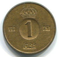 1 ORE 1961 SWEDEN Coin #WW1106.U.A - Suède