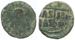 JESUS CHRIST ANONYMOUS CROSS Ancient BYZANTINE Coin 8.7g/30mm #AA648.21.U.A - Byzantines