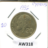 20 CENTS 1992 CYPRUS Coin #AW318.U.A - Zypern