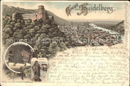 71681569 Heidelberg Neckar Das Grosse Fass Perkeo Schloss Litho Heidelberg - Heidelberg