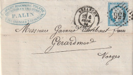 Lettre De Besançon à Gérardmer LAC - 1849-1876: Klassieke Periode