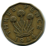 THREEPENCE 1944 UK GRANDE-BRETAGNE GREAT BRITAIN Pièce #BB044.F.A - F. 3 Pence