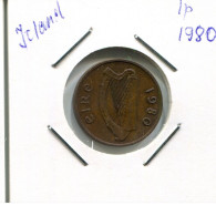 1 PENNY 1980 IRLANDE IRELAND Pièce #AN629.F.A - Irland