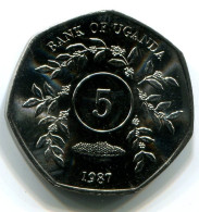 5 SHILLINGS 1987 UGANDA UNC Coin #W10896.U.A - Ouganda