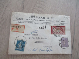 Jordaan And Cie Belle Lettre En Recommandé Paris Pour Chambéry  TP Perforés Chargé 1925 - Brieven En Documenten