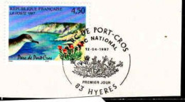 France Poste Obl Yv:3057 Mi:3200 Parc De Port-Cros (TB Cachet à Date) Sur Fragment Fdc 12-04-97 - Gebruikt