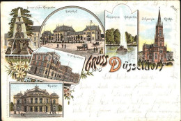 71681525 Duesseldorf Kunstakademie Theater Brunnen Bahnhof Litho Duesseldorf - Duesseldorf