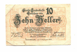 10 Heller 1919 INNSBRUCK Österreich Notgeld Papiergeld Banknote #P10623 - [11] Emissions Locales