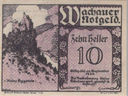 10 HELLER 1918-1921 Stadt WACHAU Niedrigeren Österreich Notgeld #PD934 - [11] Emissions Locales