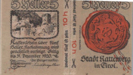 10 HELLER 1918-1921 Stadt RATTENBERG Tyrol Österreich Notgeld Banknote #PD967 - [11] Emissions Locales