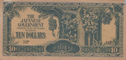 10 DOLLARS 1942-1944 Japanese Government MALAYSIA Papiergeld Banknote #PK233 - [11] Emissions Locales