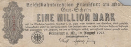 1 MILLION MARK 1923 Stadt FRANKFURT AM MAIN Hesse-Nassau DEUTSCHLAND Papiergeld Banknote #PL012 - Lokale Ausgaben