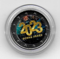 (Monnaies). France 2 Euros 2023 Colorisée Bonne Année - France