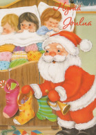 SANTA CLAUS CHILDREN CHRISTMAS Holidays Vintage Postcard CPSM #PAK248.GB - Santa Claus