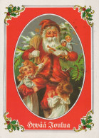 SANTA CLAUS CHILDREN CHRISTMAS Holidays Vintage Postcard CPSM #PAK328.GB - Santa Claus