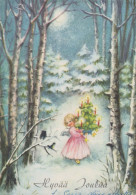 ANGEL CHRISTMAS Holidays Vintage Postcard CPSM #PAH151.GB - Angels