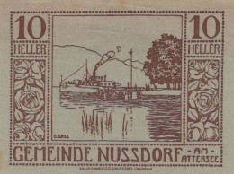 10 HELLER 1920 Stadt NUSSDORF AM ATTERSEE Oberösterreich Österreich #PI330 - [11] Local Banknote Issues