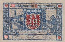 10 HELLER 1920 Stadt HERZOGENBURG Niedrigeren Österreich Notgeld #PI419 - [11] Local Banknote Issues