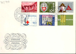 Suisse Poste Obl Yv: 705/710 Propagande Bern 21 III 63 Fdc - FDC