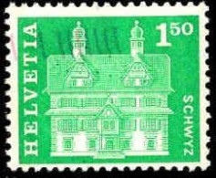 Suisse Poste Obl Yv: 659 Mi:712x Schwyz Maison Ital (Obl.mécanique) - Used Stamps