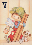 HAPPY BIRTHDAY 7 Year Old BOY CHILDREN Vintage Postal CPSM #PBT824.GB - Anniversaire