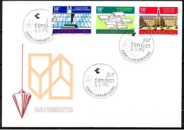 Luxembourg ,Luxemburg ,1992, FDC, MI 1288 - 1290, GEBÄUDE  ESST, SONDERSTEMPEL - FDC