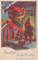 Bonne Année Noël GNOME Vintage Carte Postale CPSMPF #PKD249.FR - Año Nuevo