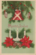 Bonne Année Noël BOUGIE Vintage Carte Postale CPSMPF #PKD064.FR - Año Nuevo