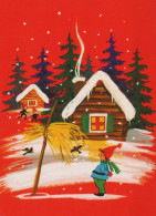 Bonne Année Noël Vintage Carte Postale CPSM #PBN004.FR - Año Nuevo