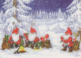 Bonne Année Noël GNOME Vintage Carte Postale CPSM #PBL783.FR - Año Nuevo