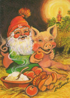 PÈRE NOËL Bonne Année Noël Vintage Carte Postale CPSM #PBL195.FR - Santa Claus
